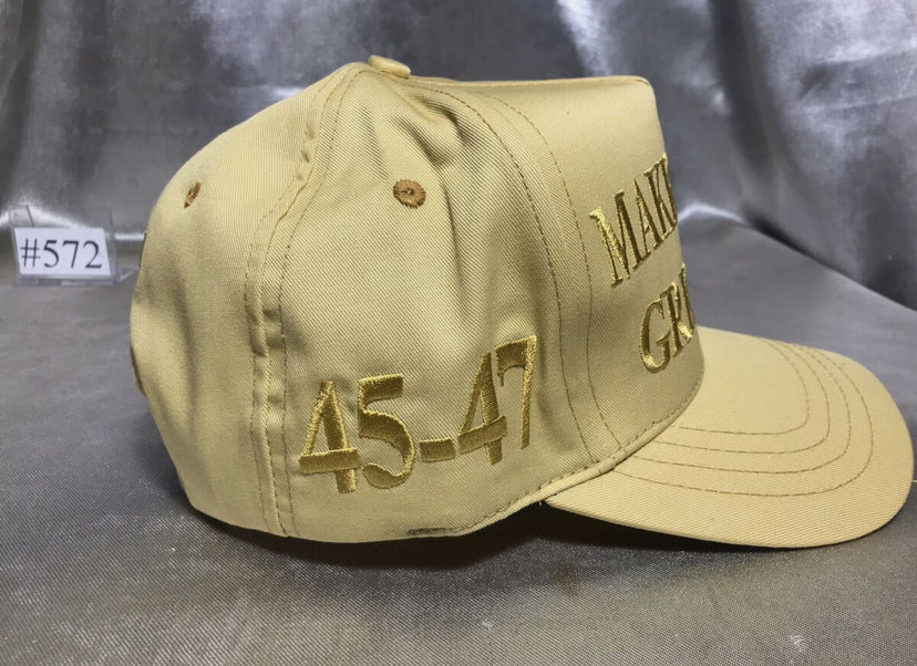 Golden MAGA Hat 45-47 MAGA Hat Trump Musk