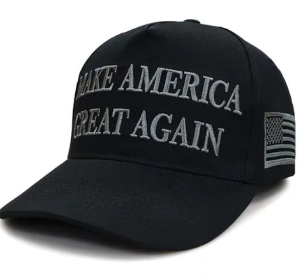 Trump Musk 2024 BLACK Hat 45 47 MAGA Hat Trump Musk Black Cap Make America Great Again Slogan with USA Flag Unisex Adjustable