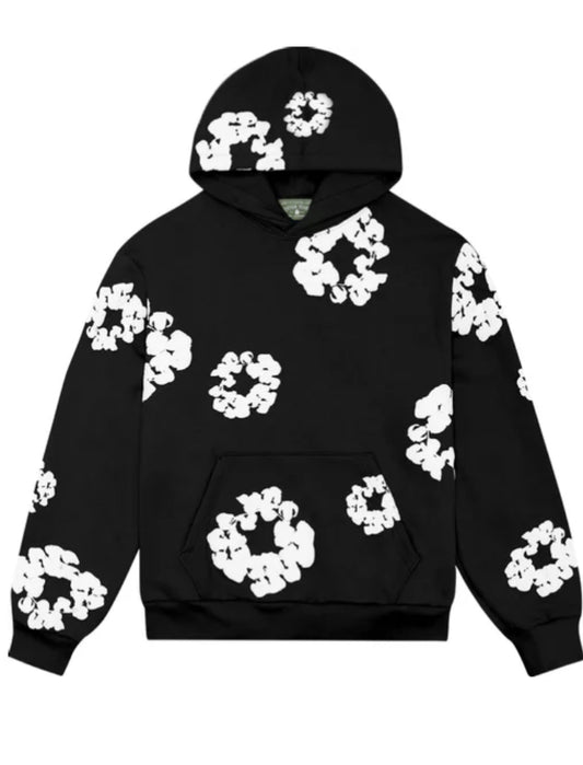 The Cotton Flower Wreath Hoodie + Sweatpants 'Black'