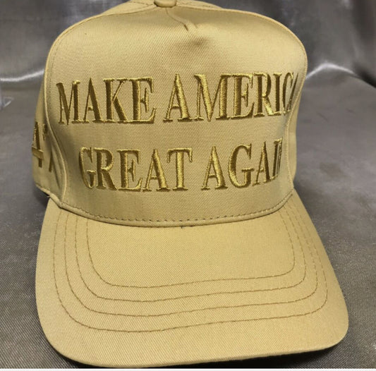 Golden MAGA Hat 45-47 MAGA Hat Trump Musk