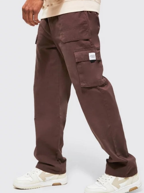 Elasticated Waist Relaxed Fit Buckle Cargo Trouser