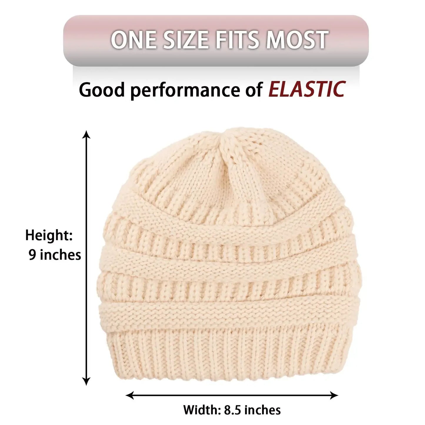 New Satin Lined Winter Beanie Caps Striped Knit Hats Solid Color Silk Lining Thick Chunky Cap Soft Slouchy Warm Hat Ski Cap